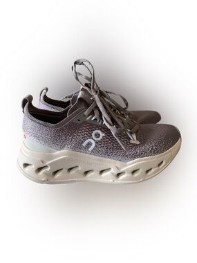 On Running Cloudmonster Sneakers in Taupe and Cream